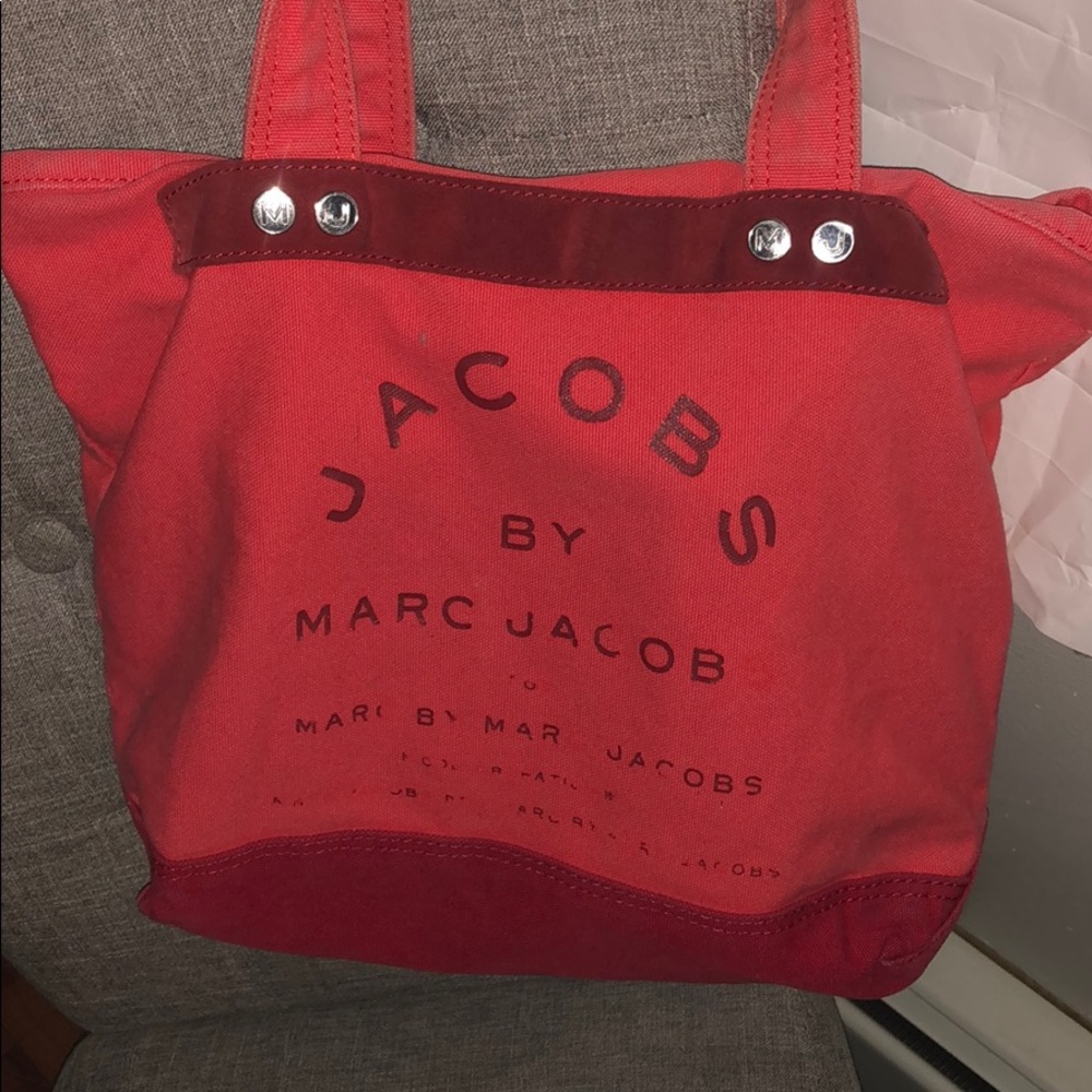 Hot pink worn Marc Jacobs tote, in good condition